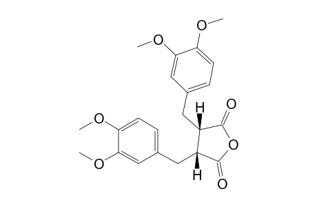 (2S,3R)-2,3-Bis(3,4-dimethoxybenzyl)butanedioic anhydride