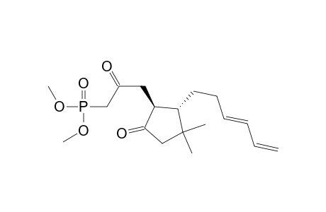 Phosphonic acid, [3-[2-(3,5-hexadienyl)-3,3-dimethyl-5-oxocyclopentyl]-2-oxopropyl]-, dimethyl ester, trans-(.+-.)-
