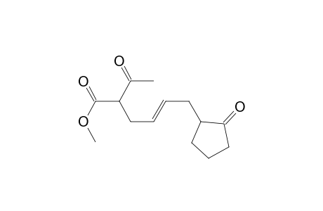 (E)-2-acetyl-6-(2-ketocyclopentyl)hex-4-enoic acid methyl ester