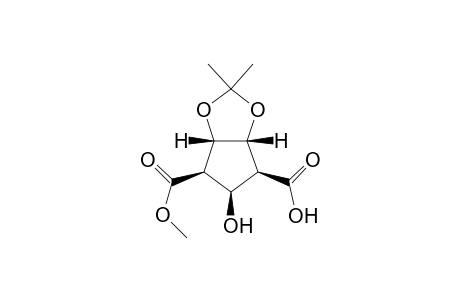 Methyl 1(S)-hydroxycarbonyl-2(R),3(S)-[(dimethylmethylene)dioxy]-5(R)-hydroxy-4(R)-cyclopentanecarboxylate