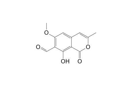 1H-2-Benzopyran-7-carboxaldehyde, 8-hydroxy-6-methoxy-3-methyl-1-oxo-