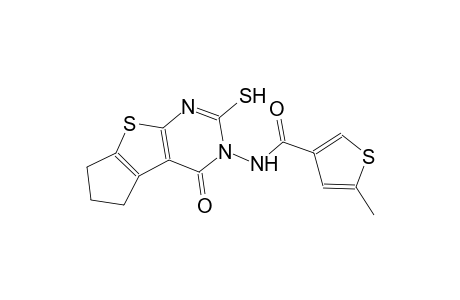 5-methyl-N-(4-oxo-2-sulfanyl-6,7-dihydro-4H-cyclopenta[4,5]thieno[2,3-d]pyrimidin-3(5H)-yl)-3-thiophenecarboxamide