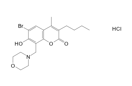 6-bromo-3-butyl-7-hydroxy-4-methyl-8-(morpholinomethyl)coumarin, hydrochloride