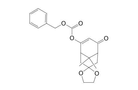 Carbonic acid, 9,9-dimethyl-8-oxospiro[bicyclo[3.3.1]non-6-ene-3,2'-[1,3]dioxolan]-6-yl phenylmethyl ester, (.+-.)-