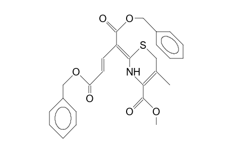 2-(<1Z,2E>-1,3-Bis<benzyloxycarbonyl>-prop-2-enylidene)-3,6-dihydro-5-methyl-2H-1,3-thiazine-4-carboxylic acid, me ester