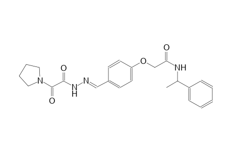 2-[4-((E)-{[oxo(1-pyrrolidinyl)acetyl]hydrazono}methyl)phenoxy]-N-(1-phenylethyl)acetamide