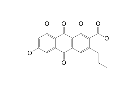 PTILOMETRIC-ACID;1,6,8-TRIHYDROXY-3-PROPYL-ANTHRAQUINONE-2-CARBOXYLIC-ACID
