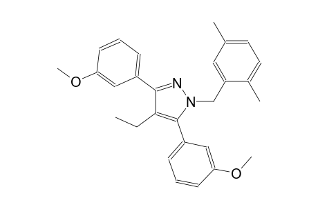 1-(2,5-dimethylbenzyl)-4-ethyl-3,5-bis(3-methoxyphenyl)-1H-pyrazole