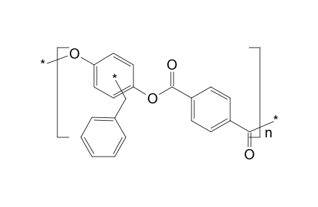Aromatic polyester with benzyl side groups