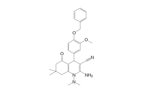 2-Amino-1-(dimethylamino)-4-(3-methoxy-4-phenylmethoxyphenyl)-7,7-dimethyl-5-oxo-6,8-dihydro-4H-quinoline-3-carbonitrile