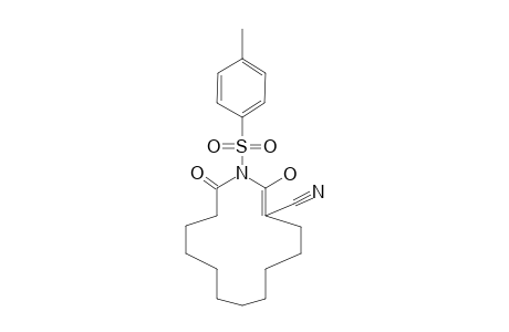 2-HYDROXY-14-OXO-1-(PARA-TOLUENESULFONYL)-1-AZACYCLOTETRADEC-2-ENE-3-CARBONITRILE