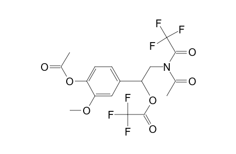 Acetic acid, trifluoro-, 1-[4-(acetyloxy)-3-methoxyphenyl]-2-[acetyl(trifluoroacetyl)amino]ethyl ester, (.+-.)-