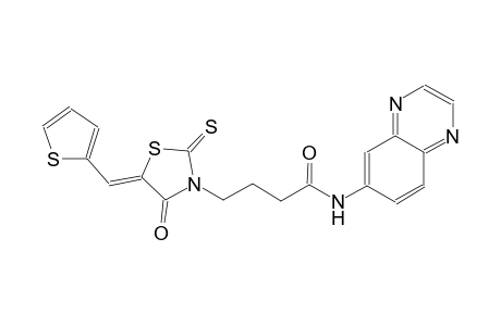 3-thiazolidinebutanamide, 4-oxo-N-(6-quinoxalinyl)-5-(2-thienylmethylene)-2-thioxo-, (5Z)-