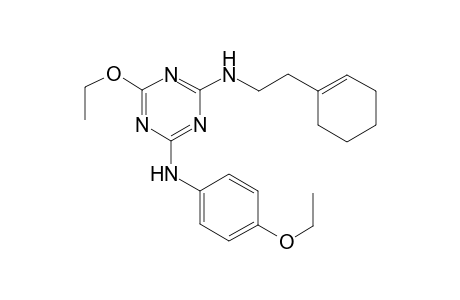 2-(cyclohexen-1-yl)ethyl-[4-ethoxy-6-(p-phenetidino)-s-triazin-2-yl]amine