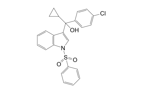 (4-chlorophenyl)(cyclopropyl)(1-(phenylsulfonyl)-1H-indol-3-yl)methanol