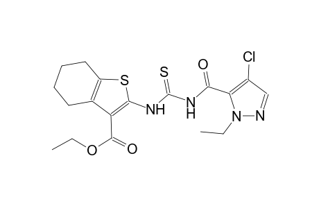 ethyl 2-[({[(4-chloro-1-ethyl-1H-pyrazol-5-yl)carbonyl]amino}carbothioyl)amino]-4,5,6,7-tetrahydro-1-benzothiophene-3-carboxylate
