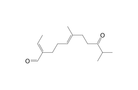 (E,2E)-2-ethylidene-6,10-dimethyl-9-oxidanylidene-undec-5-enal