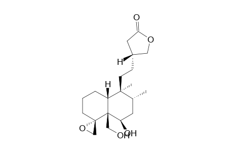 Deacetyldihydroajugarin II [1R-(1.alpha.,4a.beta.,6.alpha.,8.alpha.,8a.alpha.)-4-[2-[8-(hydroxy)-8a-[(hydroxy)methyl]octahydro-5,6-dimethylspiro[naphthalene-1(2H)-2'-oxiran]-5-yl]ethyl]-2(5H)-3,4-dihydrofuranone]