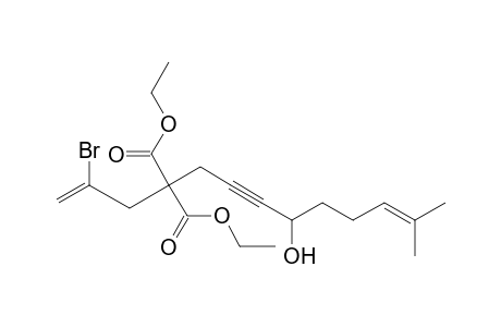 Diethyl 2-bromo-8-hydroxy-12-methyltridec-1,11-diene-6-yne-4,4-dicarboxylate