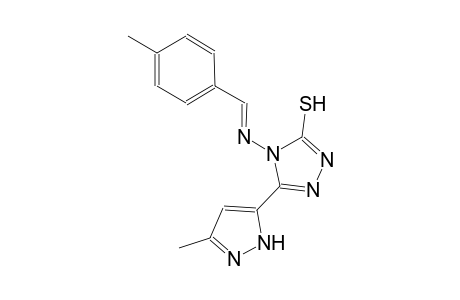 4-{[(E)-(4-methylphenyl)methylidene]amino}-5-(3-methyl-1H-pyrazol-5-yl)-4H-1,2,4-triazole-3-thiol