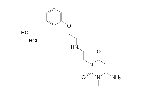 6-Amino-1-methyl-3-[2-[N-2-phenoxyethylamino-ethyl]]-2,4(1H,3H)pyrimidinedione.2HCl