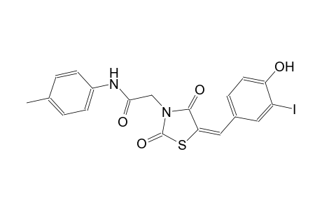2-[(5E)-5-(4-hydroxy-3-iodobenzylidene)-2,4-dioxo-1,3-thiazolidin-3-yl]-N-(4-methylphenyl)acetamide