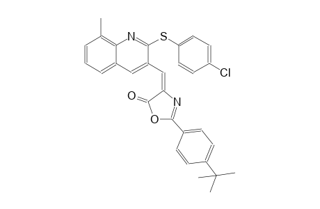 5(4H)-oxazolone, 4-[[2-[(4-chlorophenyl)thio]-8-methyl-3-quinolinyl]methylene]-2-[4-(1,1-dimethylethyl)phenyl]-, (4E)-