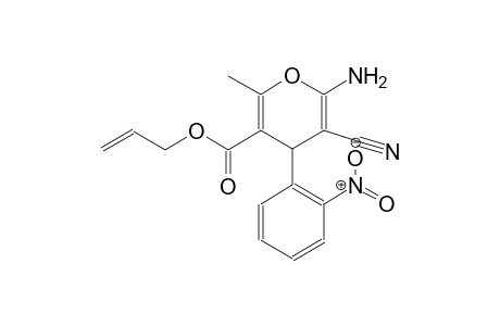 4H-pyran-3-carboxylic acid, 6-amino-5-cyano-2-methyl-4-(2-nitrophenyl)-, 2-propenyl ester