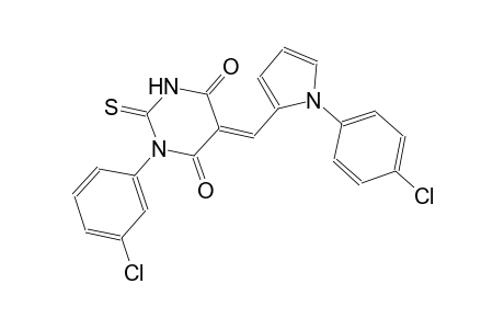 (5E)-1-(3-chlorophenyl)-5-{[1-(4-chlorophenyl)-1H-pyrrol-2-yl]methylene}-2-thioxodihydro-4,6(1H,5H)-pyrimidinedione