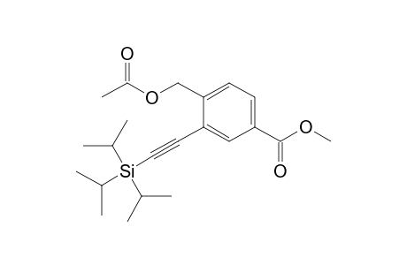 4-(Methoxycarbonyl)-2-[2'-(triisopropylsilyl)ethyn-1'-yl]benzyl acetate