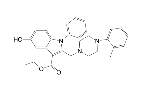 5-Hydroxy-2-[[4-(2-methylphenyl)-1-piperazinyl]methyl]-1-phenyl-3-indolecarboxylic acid ethyl ester