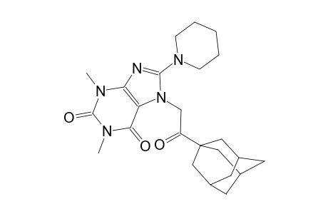 1H-purine-2,6-dione, 3,7-dihydro-1,3-dimethyl-7-(2-oxo-2-tricyclo[3.3.1.1~3,7~]dec-1-ylethyl)-8-(1-piperidinyl)-