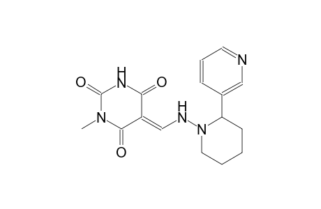 (5E)-1-methyl-5-({[2-(3-pyridinyl)-1-piperidinyl]amino}methylene)-2,4,6(1H,3H,5H)-pyrimidinetrione
