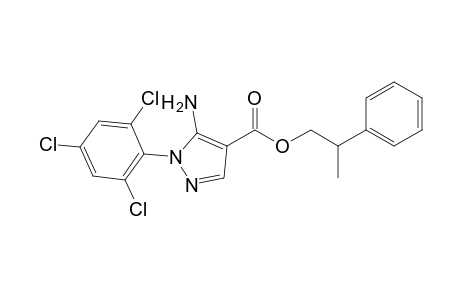 1H-Pyrazole-4-carboxylic acid, 5-amino-1-(2,4,6-trichlorophenyl)-, 2-phenylpropyl ester