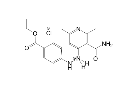 1-[3-(aminocarbonyl)-2,6-dimethyl-4-pyridinyl]-2-[4-(ethoxycarbonyl)phenyl]hydrazinium chloride
