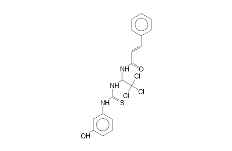 (2E)-3-Phenyl-N-(2,2,2-trichloro-1-([(3-hydroxyanilino)carbothioyl]amino)ethyl)-2-propenamide
