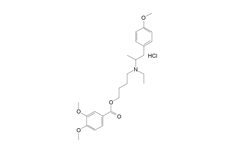 veratric acid, 4-[ethyl(p-methoxy-alpha-methylphenethyl)amino]butyl ester, hydrochloride