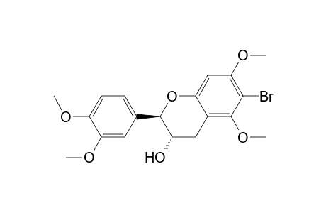 2H-1-Benzopyran-3-ol, 6-bromo-2-(3,4-dimethoxyphenyl)-3,4-dihydro-5,7-dimethoxy-, (2R-trans)-