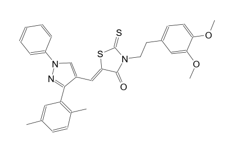 (5Z)-3-[2-(3,4-dimethoxyphenyl)ethyl]-5-{[3-(2,5-dimethylphenyl)-1-phenyl-1H-pyrazol-4-yl]methylene}-2-thioxo-1,3-thiazolidin-4-one