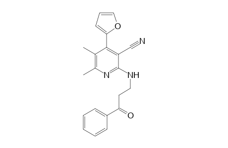 (2-(3-oxo-3-phenylpropylamino)-4-(furan-2-yl)-5,6-dimethylpyridine-2-yl)-3-carbonitrile