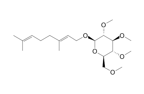 (2R,3R,4S,5S,6R)-2-[(2E)-3,7-Dimethylocta-2,6-dienoxy]-6-(hydroxymethyl)oxane-3,4,5-triol, 4me derivative