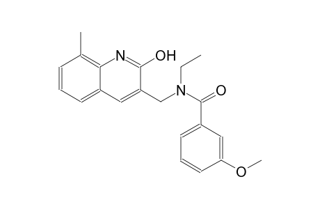 N-ethyl-N-[(2-hydroxy-8-methyl-3-quinolinyl)methyl]-3-methoxybenzamide