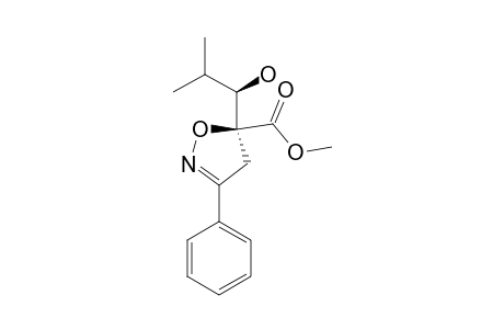 SYN-5-CARBOMETHOXY-5-(1'-HYDROXY-2'-METHYLPROPYL)-3-PHENYL-4,5-DIHYDROISOXAZOLE;MAJOR_STEREOMER