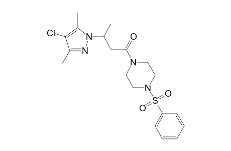 1-[4-(benzenesulfonyl)piperazin-1-yl]-3-(4-chloro-3,5-dimethyl-1H-pyrazol-1-yl)butan-1-one