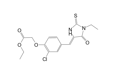 ethyl {2-chloro-4-[(Z)-(1-ethyl-5-oxo-2-thioxo-4-imidazolidinylidene)methyl]phenoxy}acetate