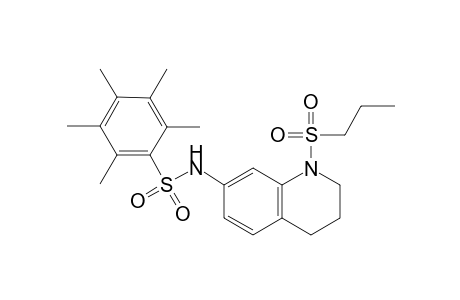 2,3,4,5,6-Pentamethyl-N-(1-(propylsulfonyl)-1,2,3,4-tetrahydroquinolin-7-yl)benzenesulfonamide