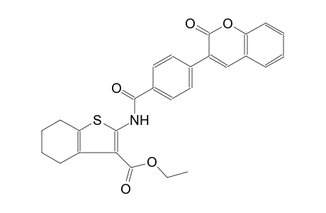 ethyl 2-{[4-(2-oxo-2H-chromen-3-yl)benzoyl]amino}-4,5,6,7-tetrahydro-1-benzothiophene-3-carboxylate