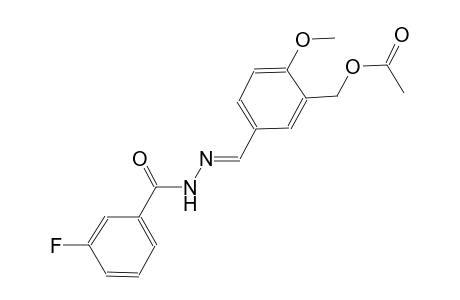 5-{(E)-[(3-fluorobenzoyl)hydrazono]methyl}-2-methoxybenzyl acetate