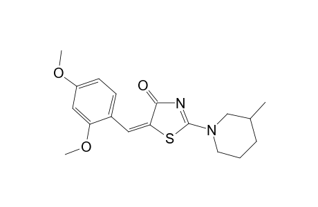 (5E)-5-(2,4-Dimethoxybenzylidene)-2-(3-methyl-1-piperidinyl)-1,3-thiazol-4(5H)-one