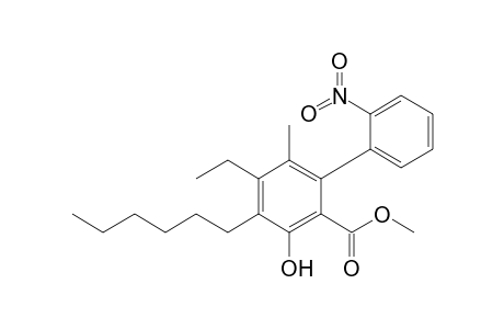 Methyl 5-ethyl-4-hexyl-3-hydroxy-6-methyl-2'-nitrobiphenyl-2-carboxylate